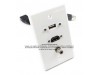 Placa Tapa USB 2.0 + HDMI 4k + Audio Jack 3.5 mm ABS